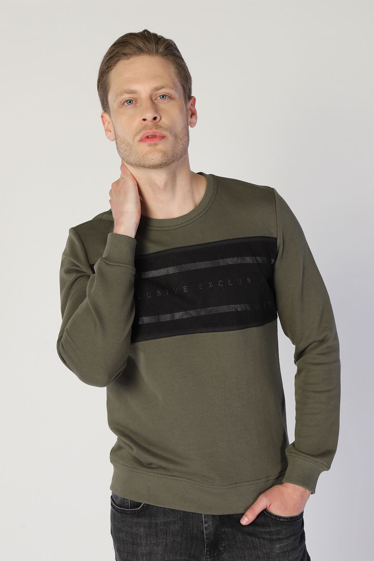 Erkek  Sweatshirt Esw 2031 (t) HAKİErkek  Sweatshirt Esw 2031 (t) HAKİ
