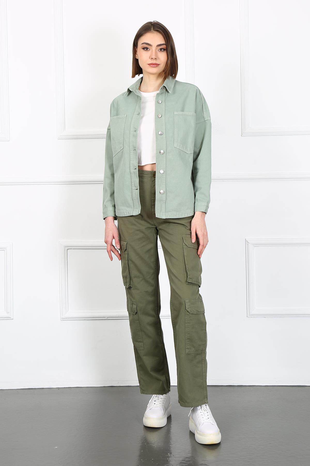 Kadın  Ceket Bg 813-07 Almond GreenKadın  Ceket Bg 813-07 Almond Green