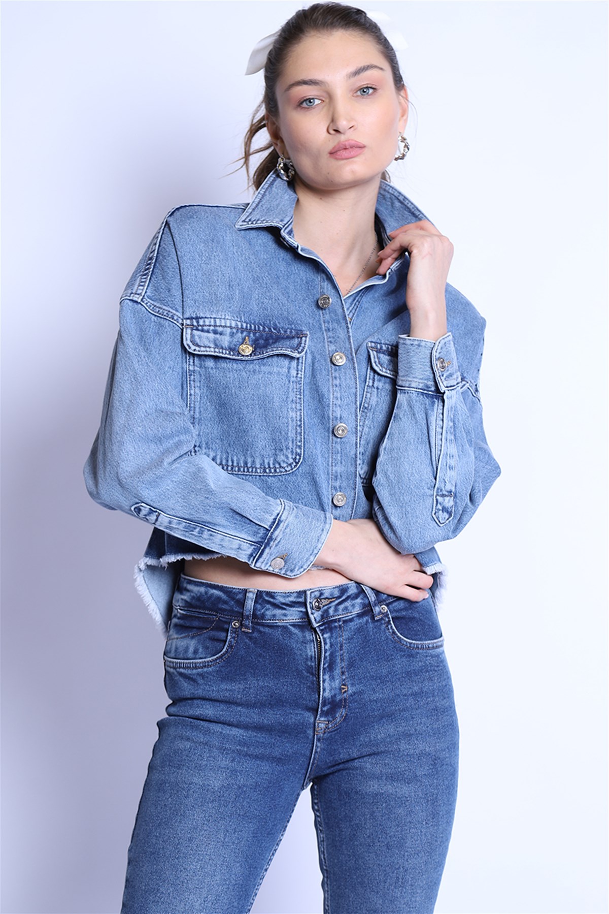 Kadın  Ceket Bm j62-01 BlueKadın  Ceket Bm j62-01 Blue