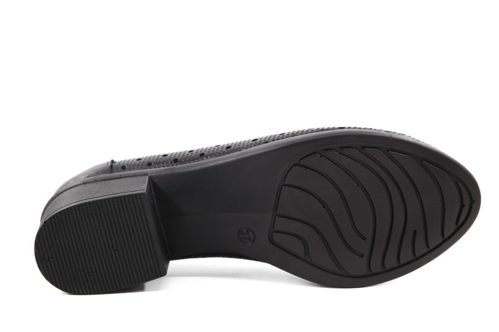 CASTLE BLACK 45103 Hakiki Deri Siyah Kadın Günlük Anne Ayakkabısı