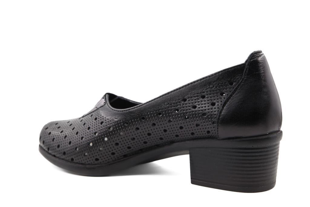 CASTLE BLACK 45103 Hakiki Deri Siyah Kadın Günlük Anne Ayakkabısı