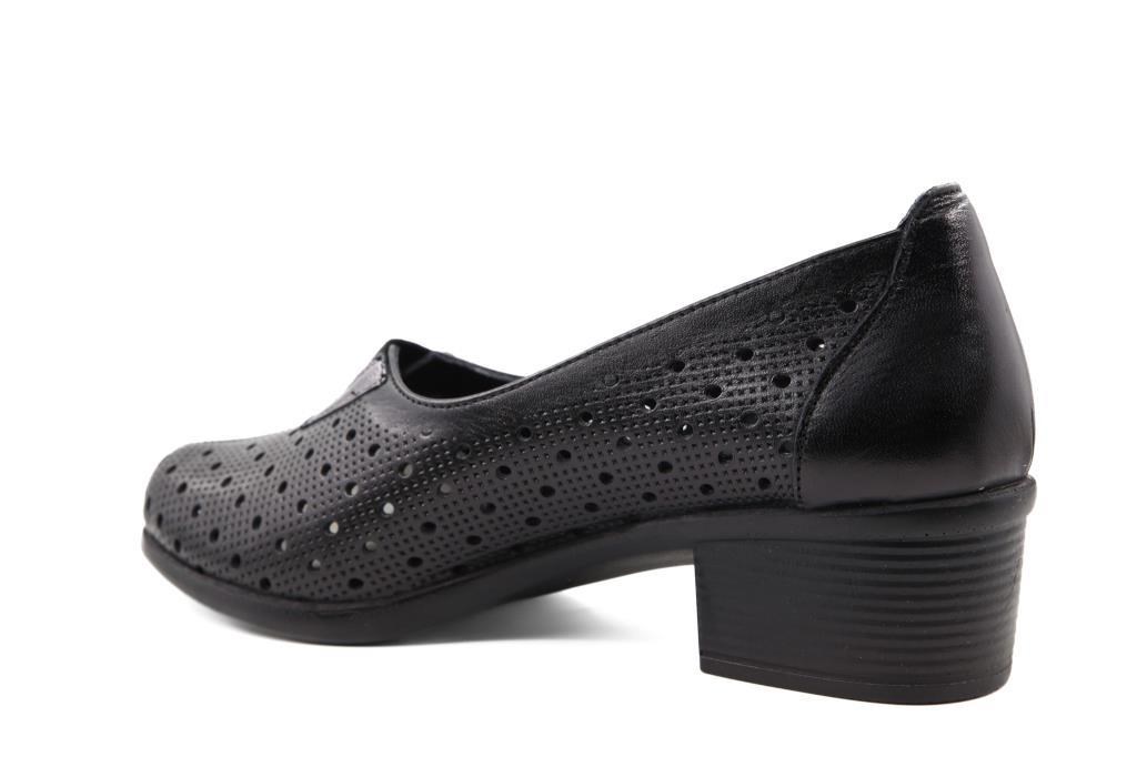 CASTLE BLACK 45103 Hakiki Deri Siyah Kadın Günlük Anne Ayakkabısı