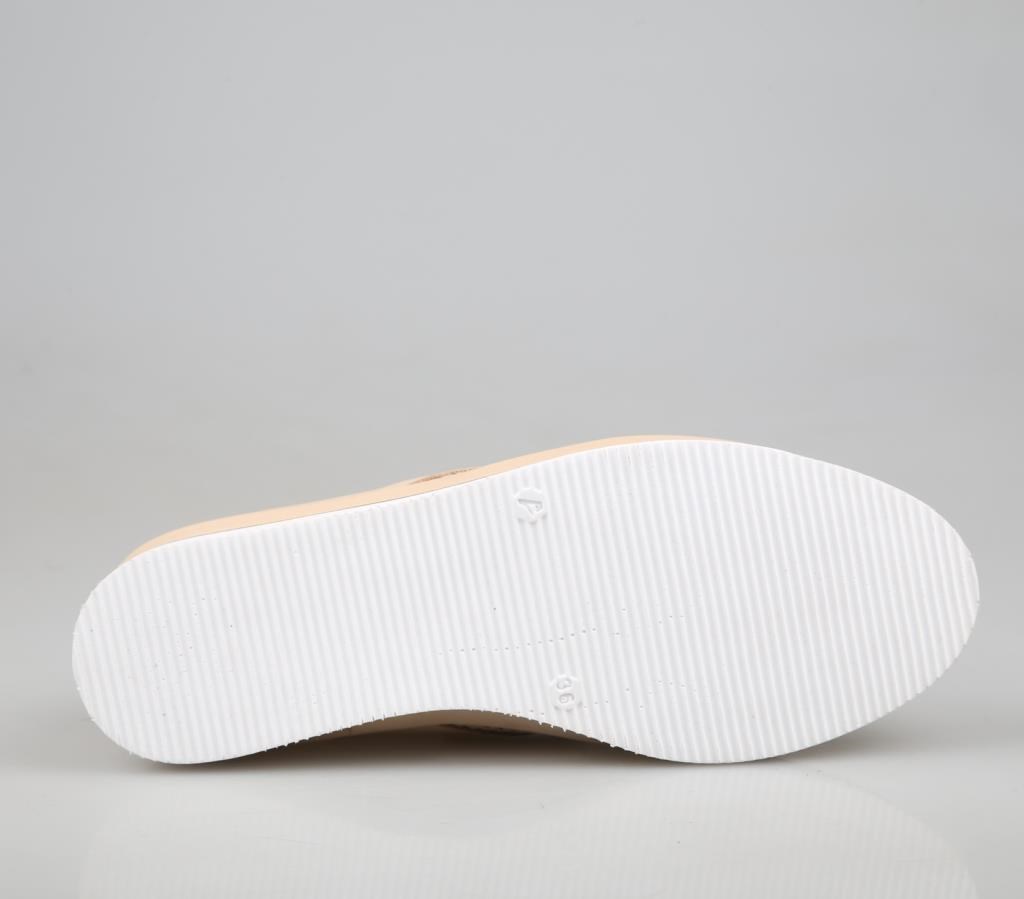 CASTLE BLACK 7021 Hakiki Deri Ortopedik Krem Kadın Günlük Anne Ayakkabısı