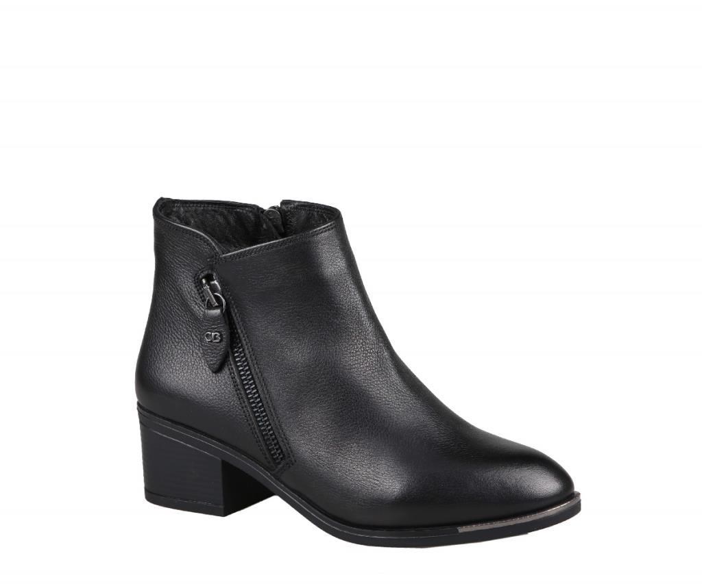 CASTLE BLACK 87503 Hakiki Deri Siyah Kadın Bot
