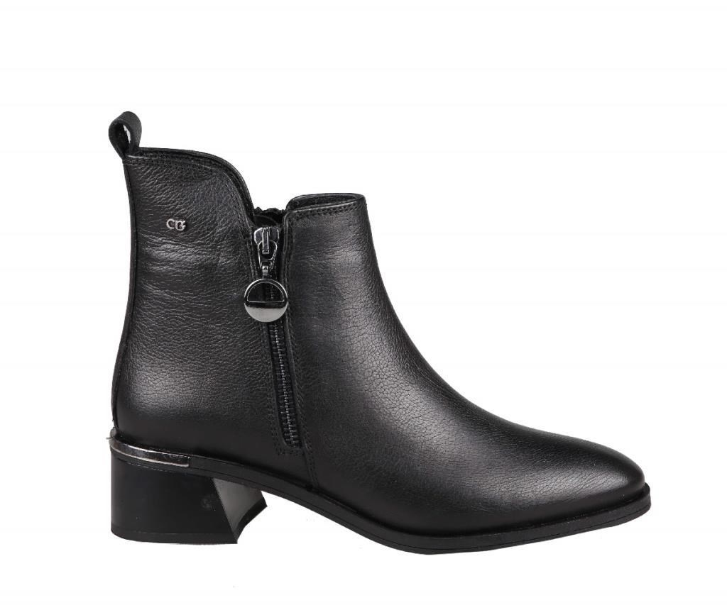 CASTLE BLACK 9780 Hakiki Deri Siyah Kadın Bot