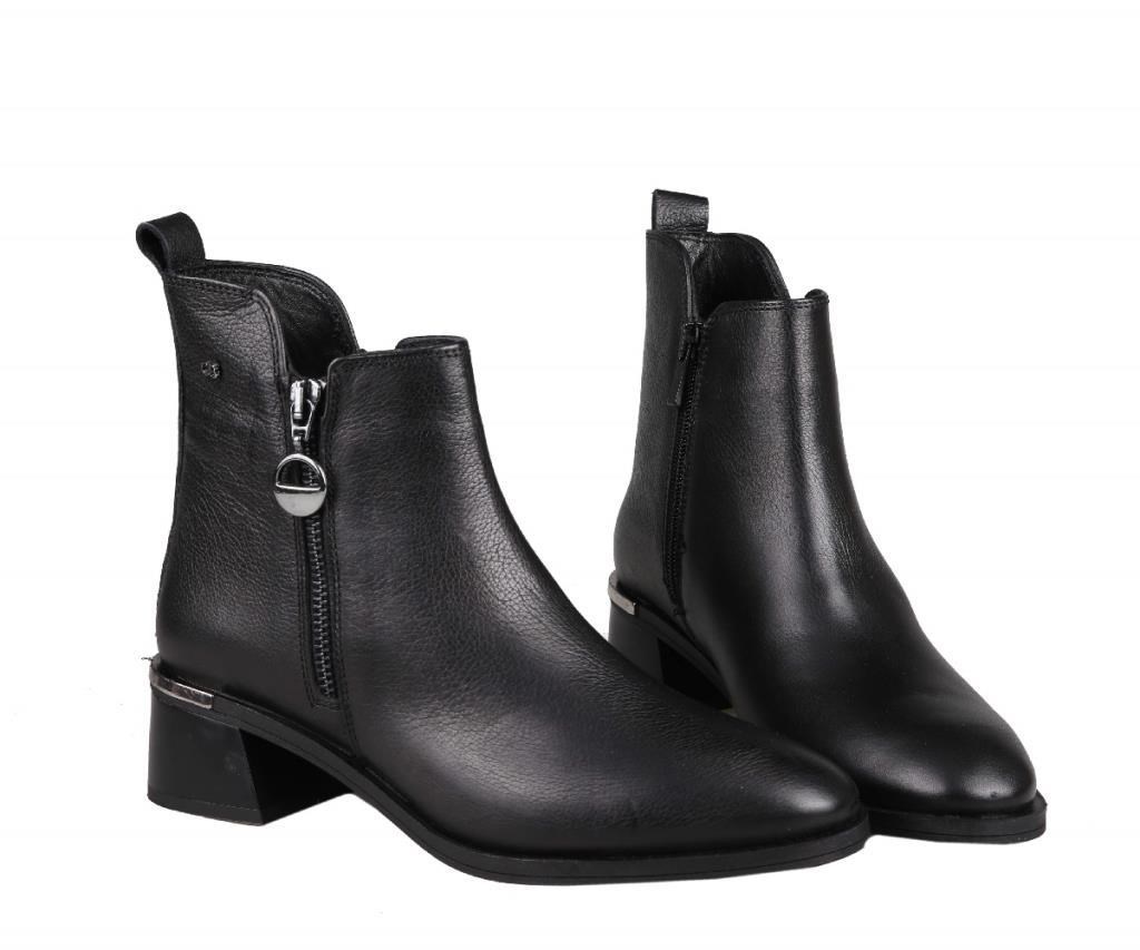 CASTLE BLACK 9780 Hakiki Deri Siyah Kadın Bot