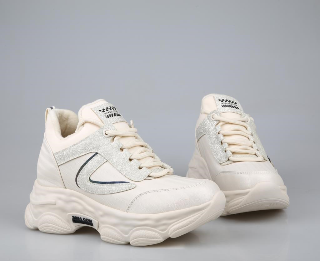 GUJA 24k302 Dolgu Topuk Bej Kadın Sneakers