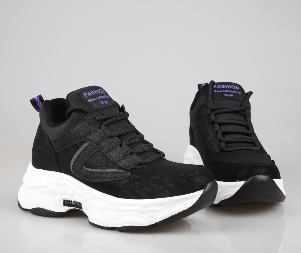 GUJA 24k302 Dolgu Topuk Siyah Kadın Sneakers