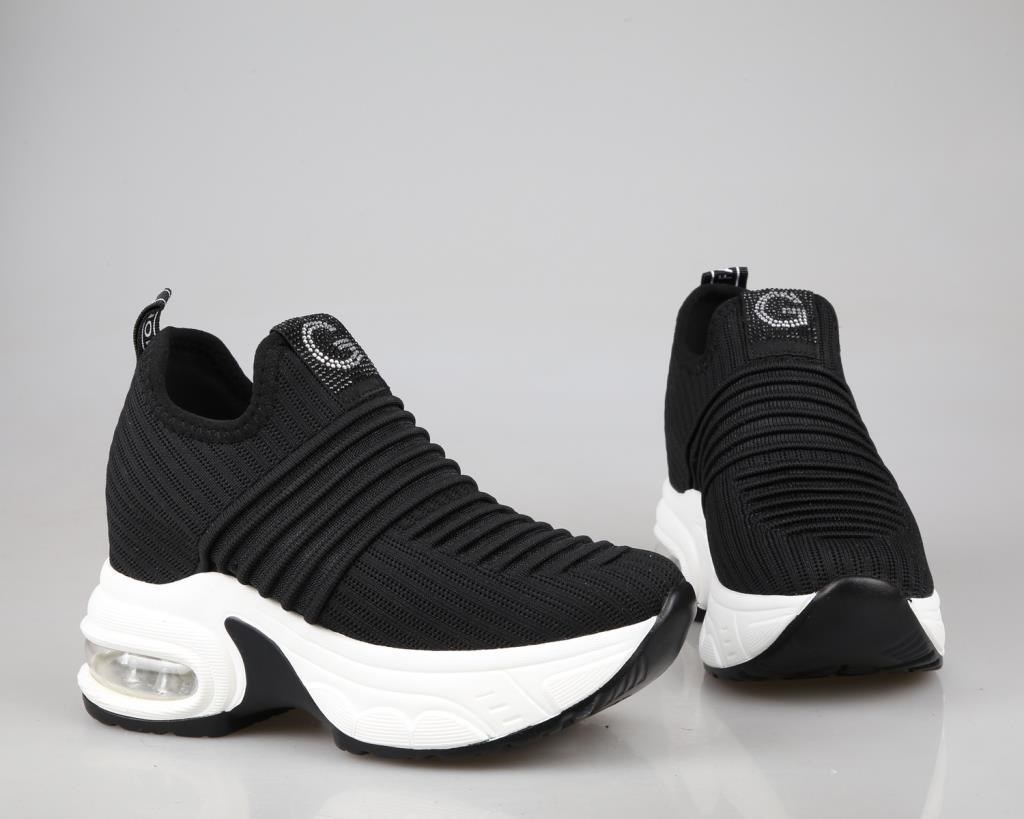 GUJA 25y300-8 Dolgu Topuk Siyah Kadın Sneakers