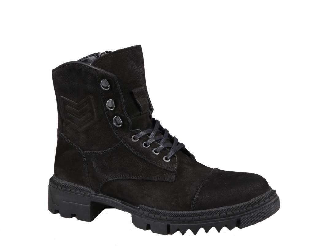 MARCOMEN 14032 Hakiki Deri Siyah Nubuk Erkek Bot