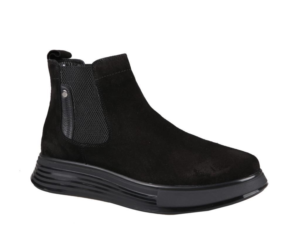 MARCOMEN 14346 Hakiki Deri Siyah Suet Erkek Bot