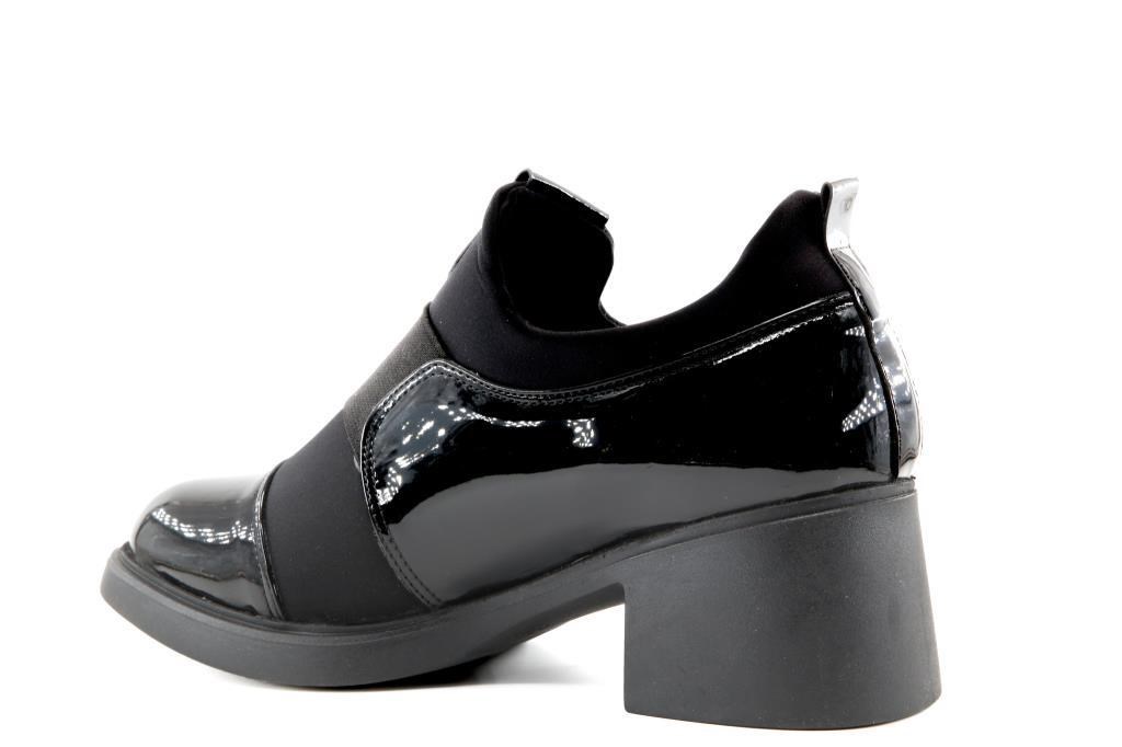 Miss Park Moda 207 k6668 Loafer Siyah Rugan Kadın Günlük Ayakkabı