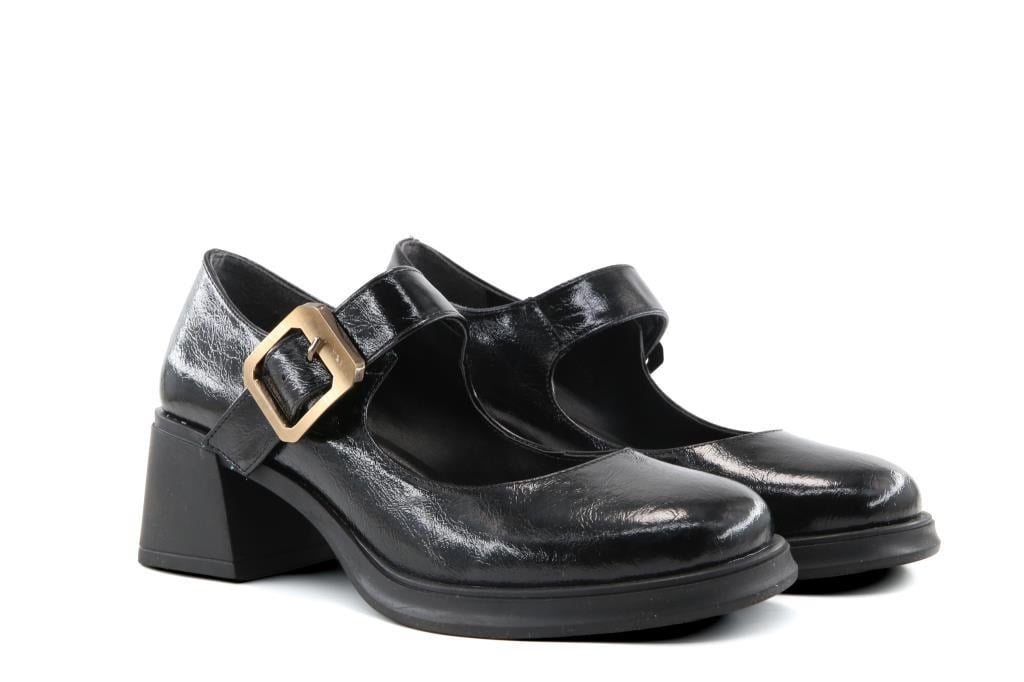 Miss Park Moda 386 k1360 Loafer Siyah Rugan Kadın Günlük Ayakkabı