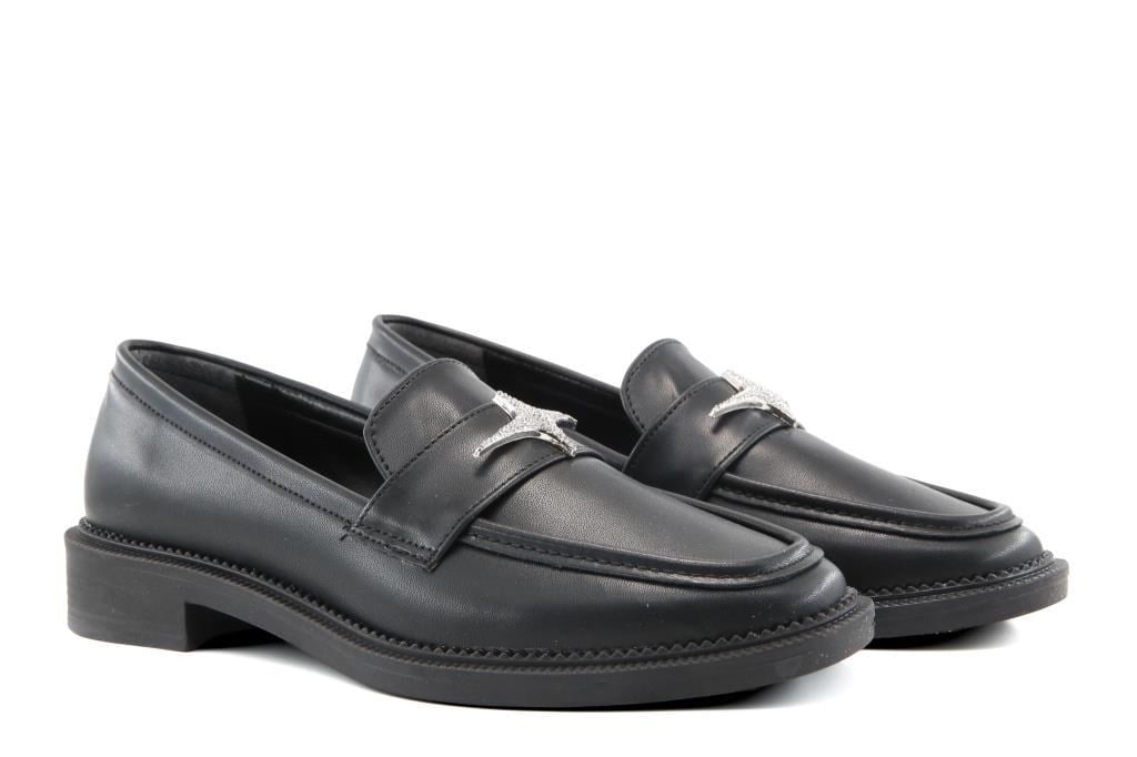 Miss Park Moda 386 k163 Loafer Siyah Kadın Günlük Ayakkabı