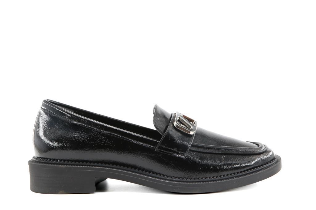 Miss Park Moda 386 k909 Loafer Siyah Rugan Kadın Günlük Ayakkabı
