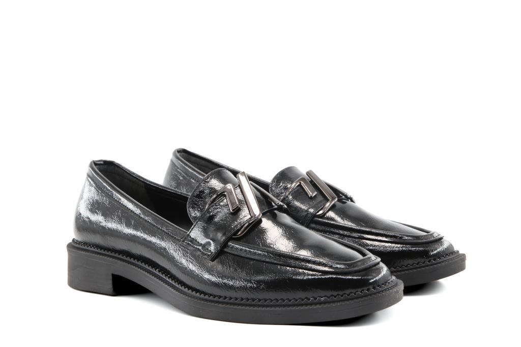 Miss Park Moda 386 k910 Loafer Siyah Rugan Kadın Günlük Ayakkabı