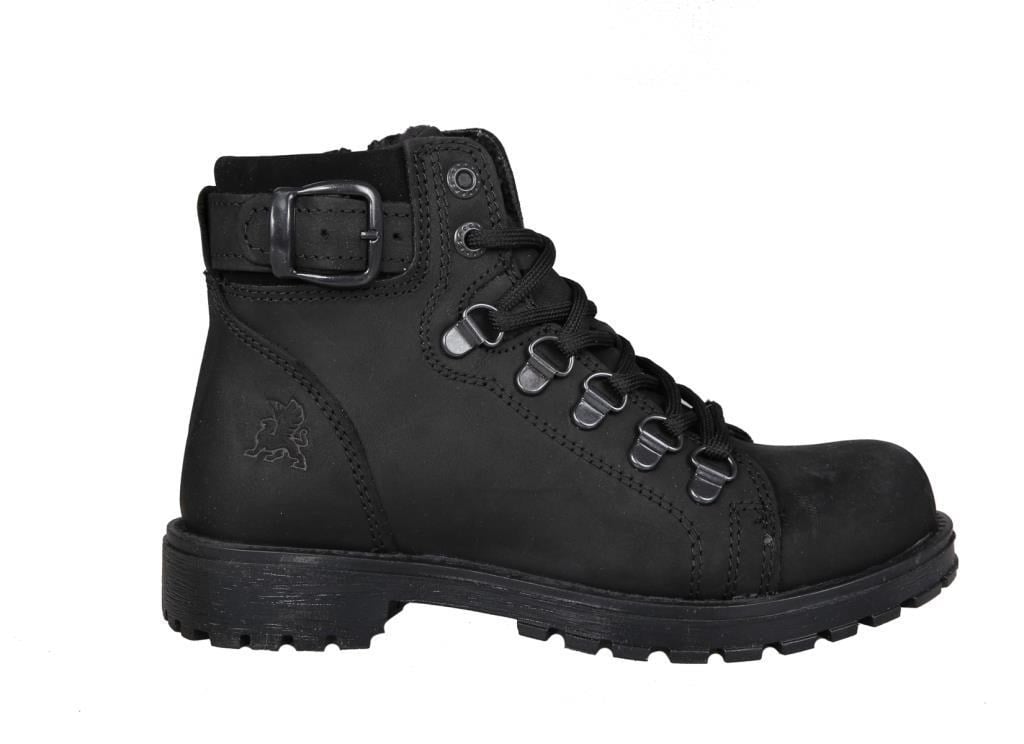 RAKER 8028 Saf Deri (31-35 Arası) Siyah Nubuk Çocuk Bot
