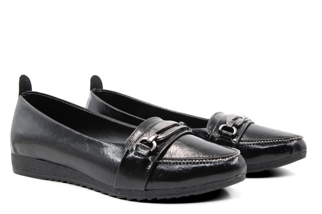 Style Star YS3058 Siyah Rugan Kadın Babet