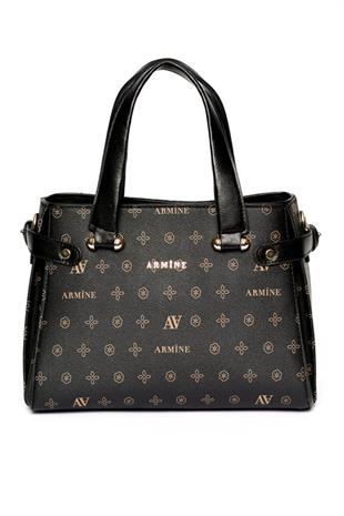 Armine 172  Siyah Baskılı Kadın Çanta