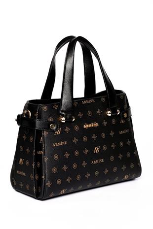 Armine 172  Siyah Baskılı Kadın Çanta