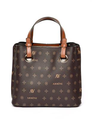 Armine 247  Kahve Baskılı Kadın Çanta