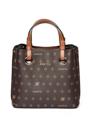 Armine 247  Kahve Baskılı Kadın Çanta