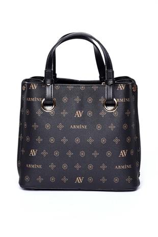 Armine 247  Siyah Baskılı Kadın Çanta