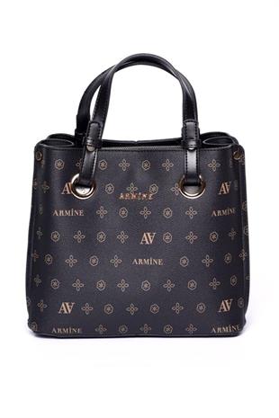 Armine 247  Siyah Baskılı Kadın Çanta