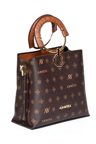 Armine 260  Kahve Baskılı Kadın Çanta