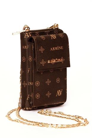 Armine 265 Cüzdan  Kahve Baskılı Kadın Cüzdan