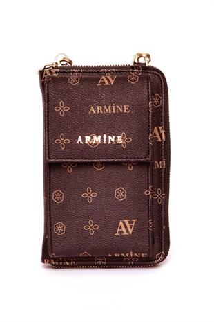 Armine 265 Cüzdan  Kahve Baskılı Kadın Cüzdan