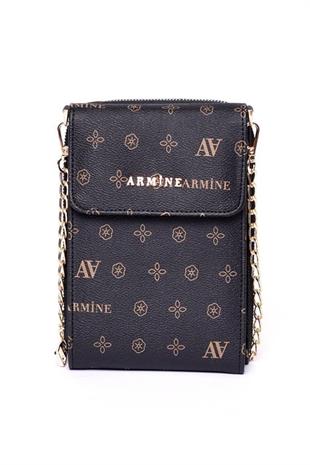 Armine 266  Siyah Baskılı Kadın Çanta