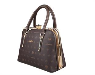 Armine 339  Kahve Baskılı Kadın Çanta