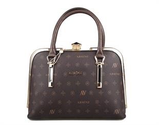 Armine 339  Kahve Baskılı Kadın Çanta