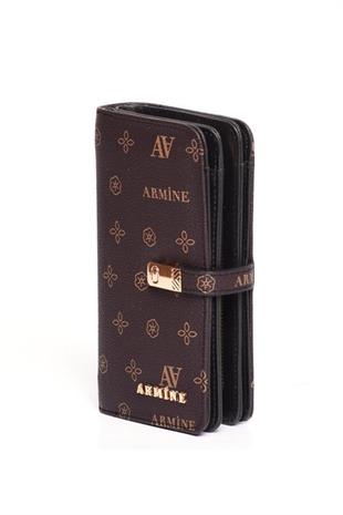 Armine C-02  Kahve Baskılı Kadın Cüzdan