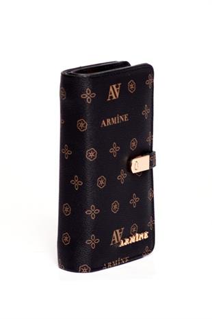 Armine C-02  Siyah Baskılı Kadın Cüzdan
