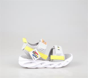 Bücür Ortopedi 100 Işıklı Gri Sarı Çocuk Sandalet