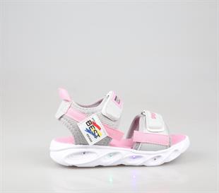 Bücür Ortopedi 100 Işıklı Gri Pembe Çocuk Sandalet