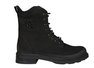 CASTLE BLACK 20912 Hakiki Deri Siyah Suet Kadın Bot