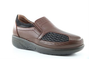 CASTLE BLACK 42631 Hakiki Deri Ortopedik Kahve Kadın Günlük Anne Ayakkabısı