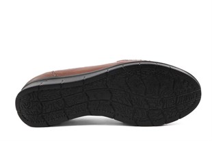 CASTLE BLACK 42664 Hakiki Deri Taba Kadın Günlük Anne Ayakkabısı