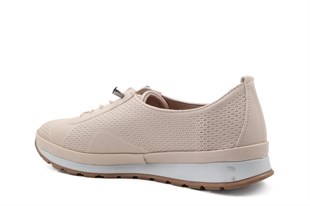 CASTLE BLACK 42737 Hakiki Deri Bej Kadın Günlük Anne Ayakkabısı