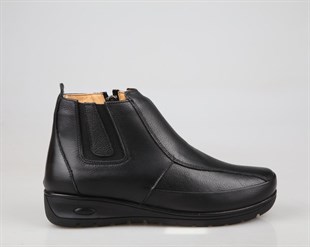 CASTLE BLACK 42759 Hakiki Deri Ortopedik Siyah Kadın Bot