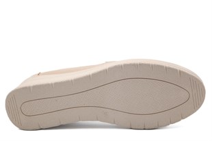 CASTLE BLACK 42765 Hakiki Deri Bej Kadın Günlük Anne Ayakkabısı