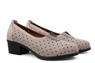 CASTLE BLACK 45103 Hakiki Deri Gümüş Kadın Günlük Anne Ayakkabısı