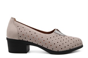 CASTLE BLACK 45103 Hakiki Deri Gümüş Kadın Günlük Anne Ayakkabısı