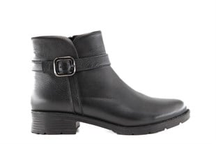 CASTLE BLACK 5966 Hakiki Deri Siyah Kadın Bot