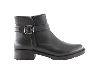 CASTLE BLACK 5966 Hakiki Deri Siyah Kadın Bot