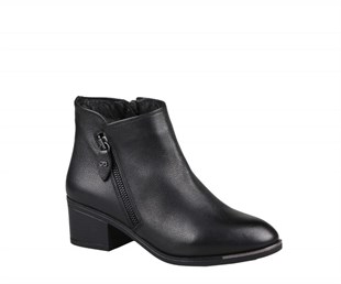 CASTLE BLACK 87503 Hakiki Deri Siyah Kadın Bot