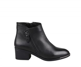 CASTLE BLACK 87503 Hakiki Deri Siyah Kadın Bot